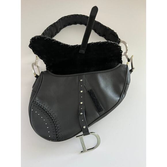 Dior saddle vintage black leather shoulder bag - Picture 6 of 10